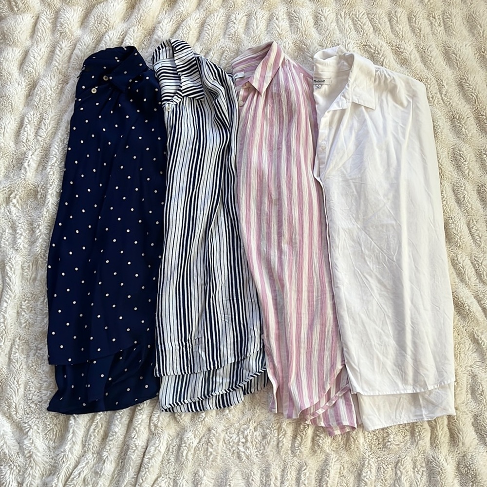 FOUR EUC MADEWELL Central Short-Sleeved Blouses
